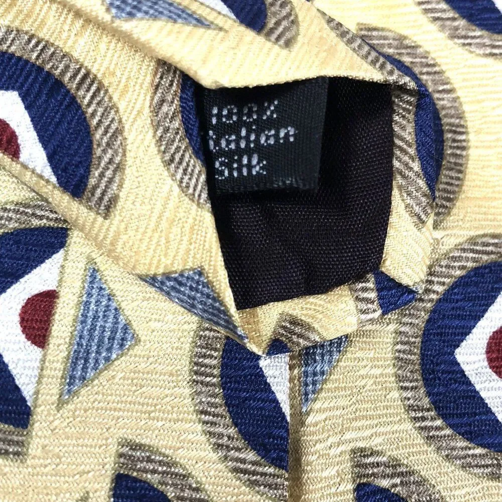 Vintage George Machado ZYLOS Silk Necktie RAF Roundel Aviation Geometric Tie USA
